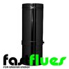 Black twin Wall  Stainless Steel  Adjustable Flue Pipe 350 - 500 mm - Ø 100 mm 4 Inch