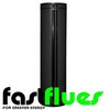 Black twin Wall  Stainless Steel Flue Pipe 500 mm - Ø 100 mm 4 Inch