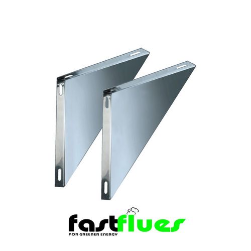 Single Wall Flue Console Plate / Base Support Side Brackets - 175 mm 7 Inch