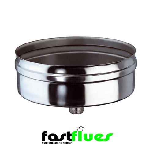 Single Wall  Flue End Cap With Drain - 175 mm 7 Inch
