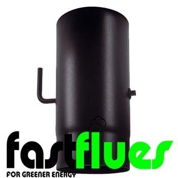 Black Vitreous Enamel Flue Pipe with damper - Ø 100 mm 4 Inch