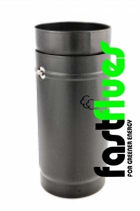 Black vitreous enamel adjustable flue pipe - Ø 125 mm 5 inch