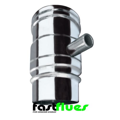 Single Wall Flue with Vertical Drain - 130 mm 5 Inch